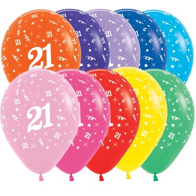Age 21 Fashion Assorted 30cm Latex Balloons