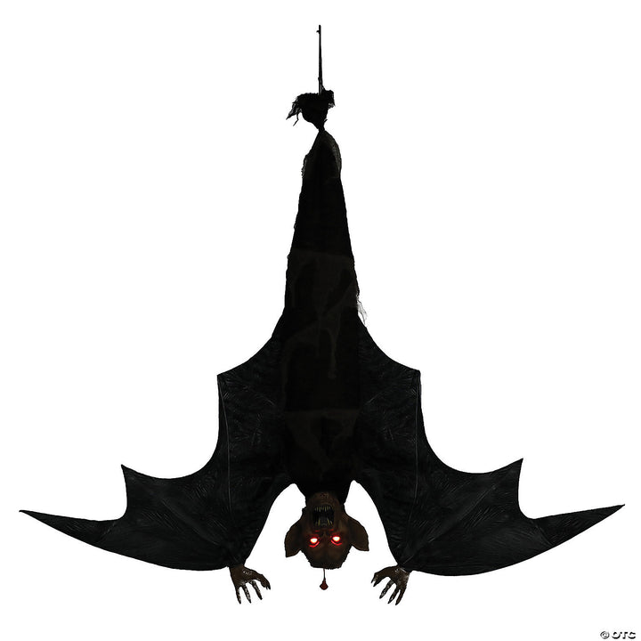 A spooky, black 46 Menacing Hanging Bat product, perfect for Halloween