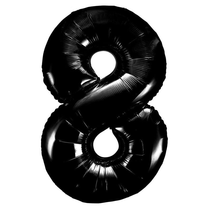 Number 8 Black Foil Balloon-86cm