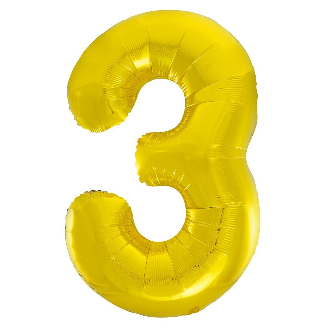 Number 3 Gold Foil Balloon-86cm