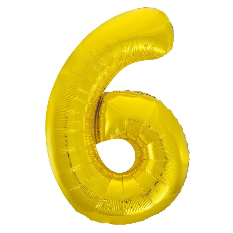 Number 6 Gold Foil Balloon-86cm
