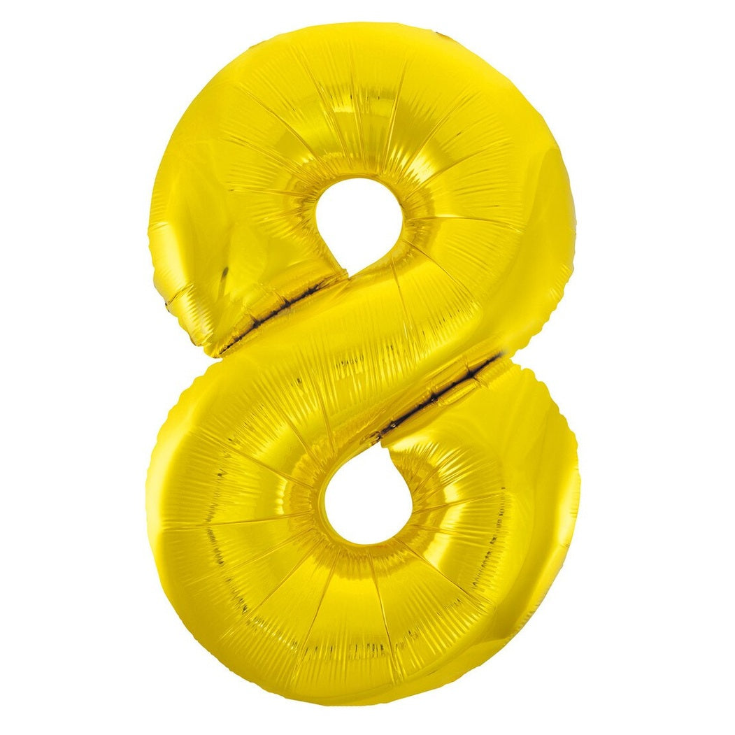 Number 8 Gold Foil Balloon-86cm