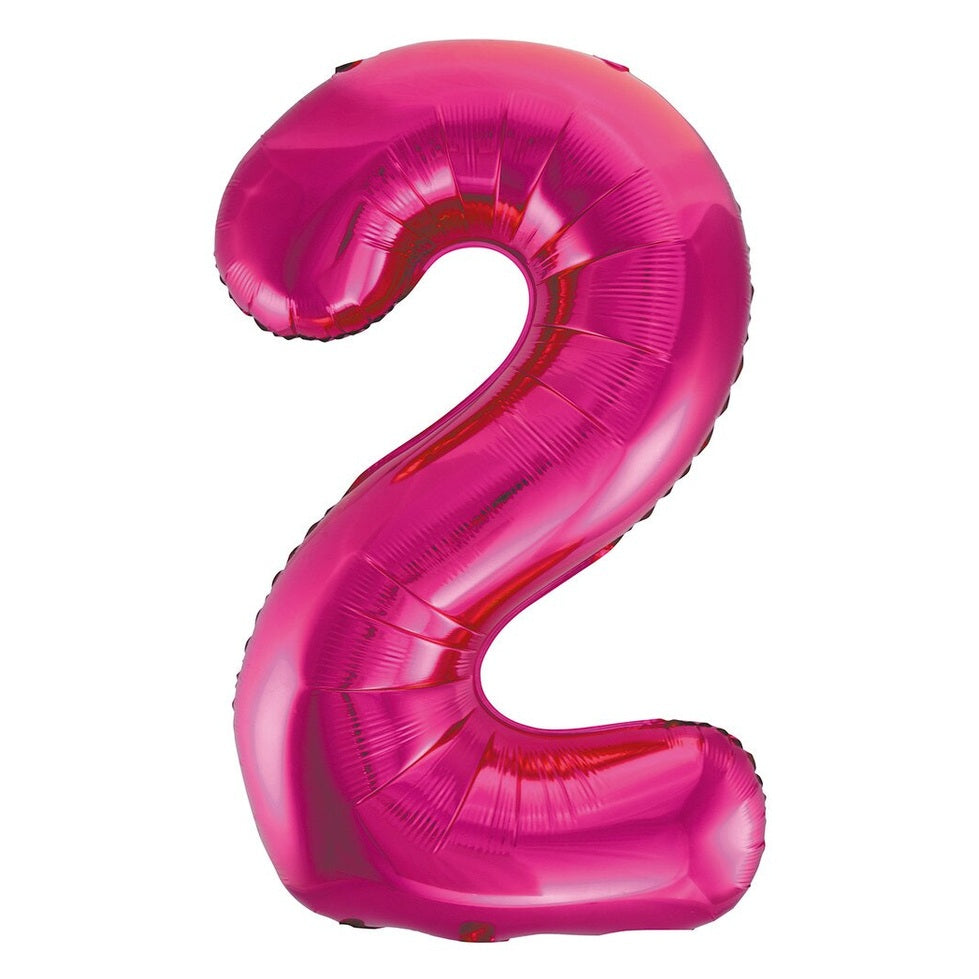 Number 2 Hot Pink Foil Balloon-86cm