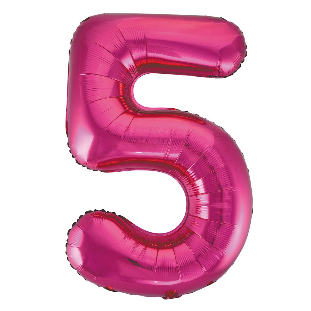 Number 5 Hot Pink Foil Balloon-86cm