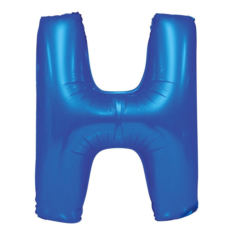 Blue Letter H Foil Balloon-86cm