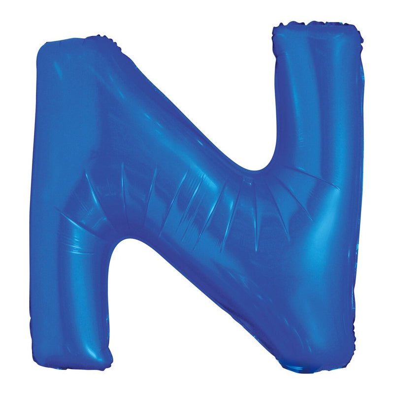 Blue Letter N Foil Balloon-86cm