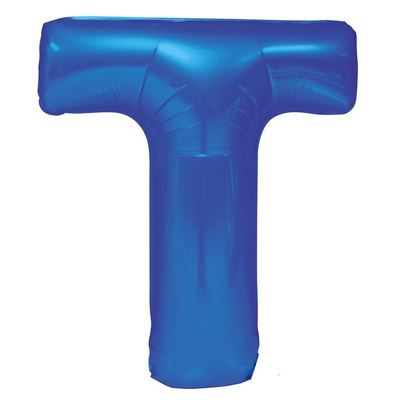 Blue Letter T Foil Balloon-86cm