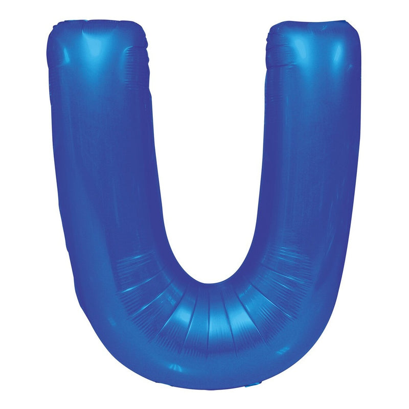 Blue Letter U Foil Balloon-86cm