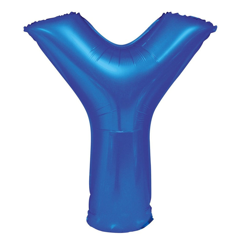 Blue Letter Y Foil Balloon-86cm