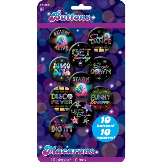 Disco Fever Buttons Badges