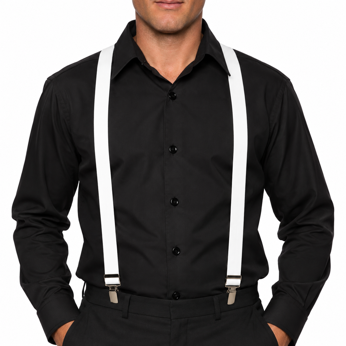 Suspenders, White Costume Accessory
