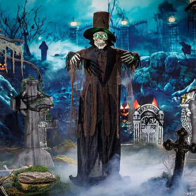 5 Ft 6 Light-Up Black Skeleton Standing Decoration - Halloween Decor