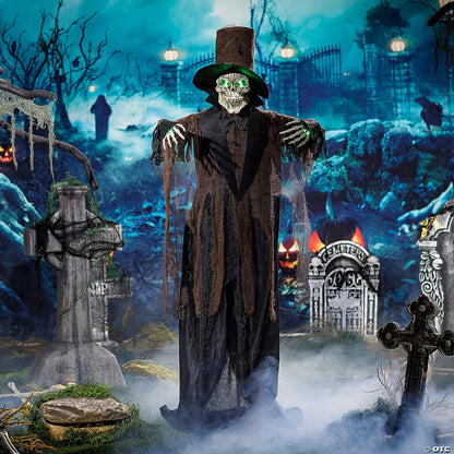 5 Ft 6 Light-Up Black Skeleton Standing Decoration - Halloween Decor