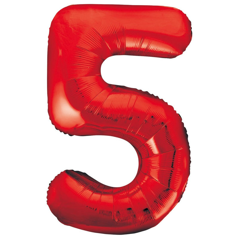 Number 5 Red Foil Balloon-86cm