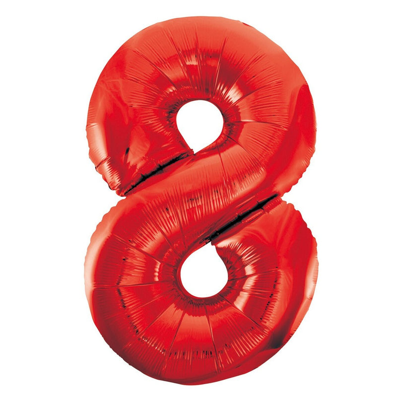 Number 8 Red Foil Balloon-86cm