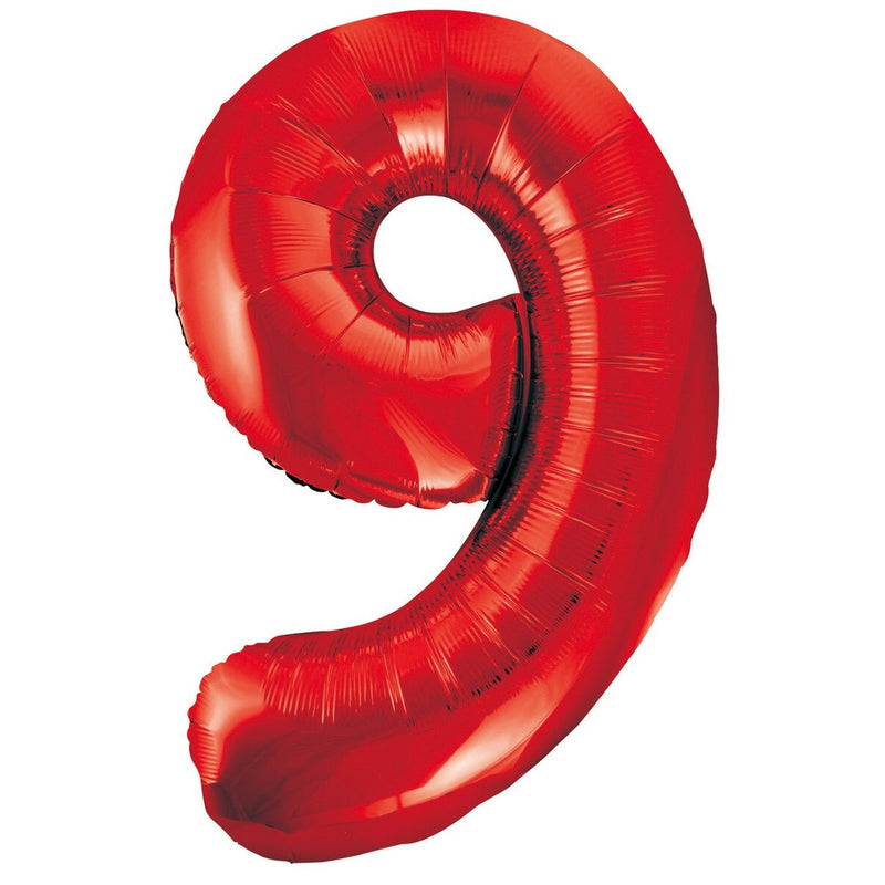 Number 9 Red Foil Balloon-86cm