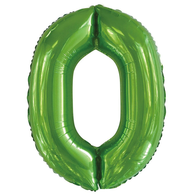 Number 0 Green Foil Balloon-86cm