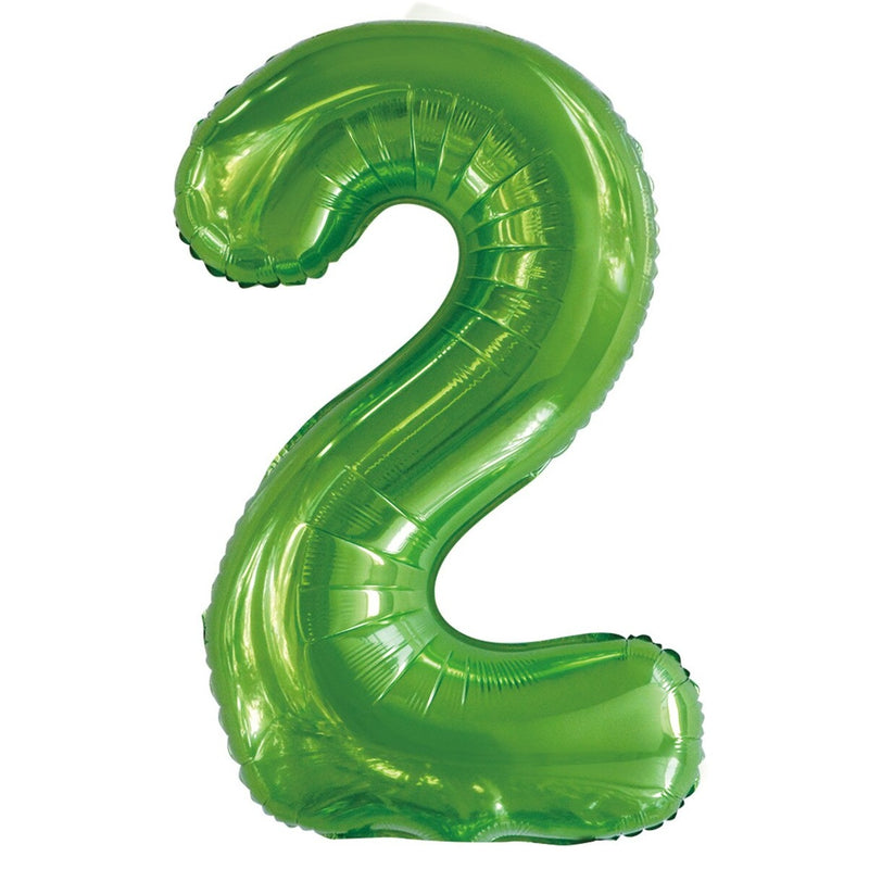 Number 2 Green Foil Balloon-86cm