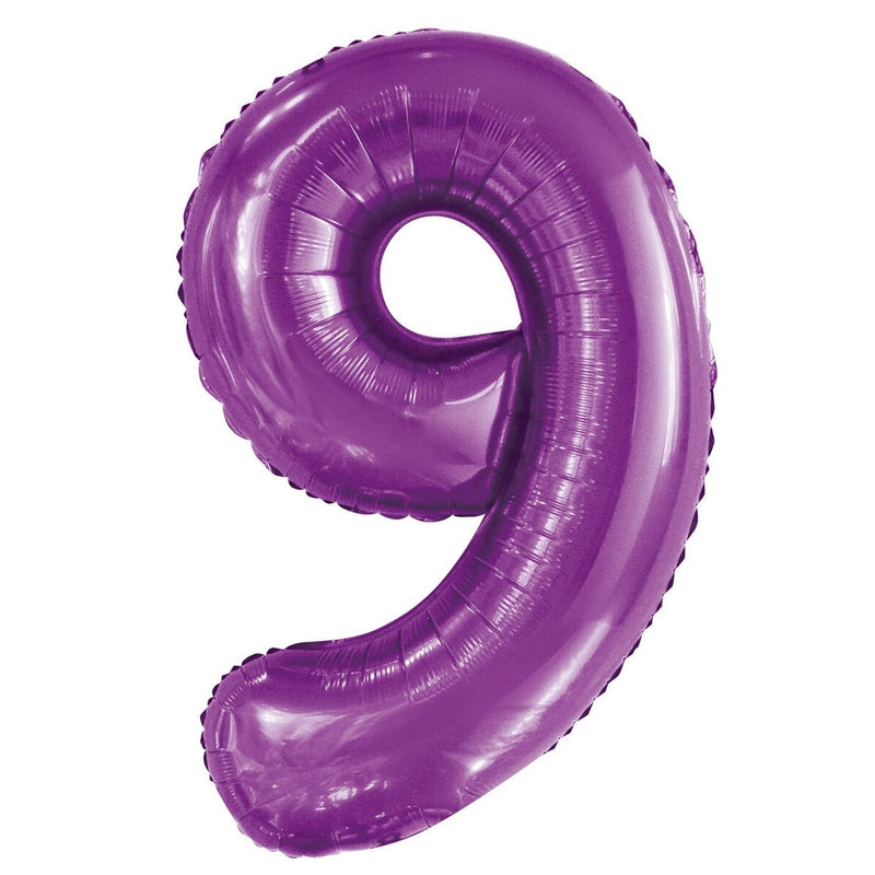 Number 9 Purple Foil Balloon-86cm