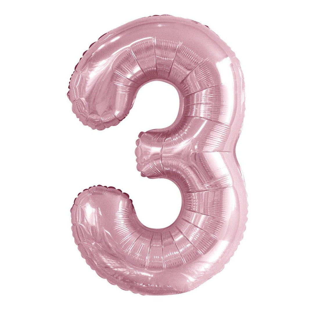 Number 3 Flamingo Pink Foil Balloon-86cm