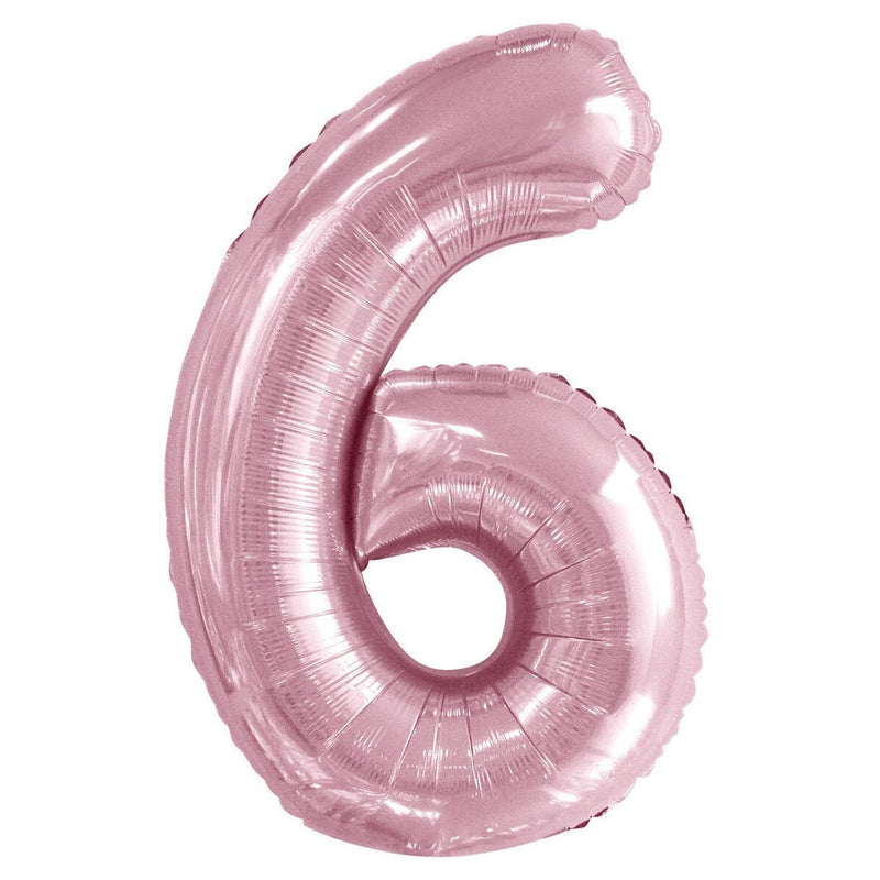 Number 6 Flamingo Pink Foil Balloon-86cm