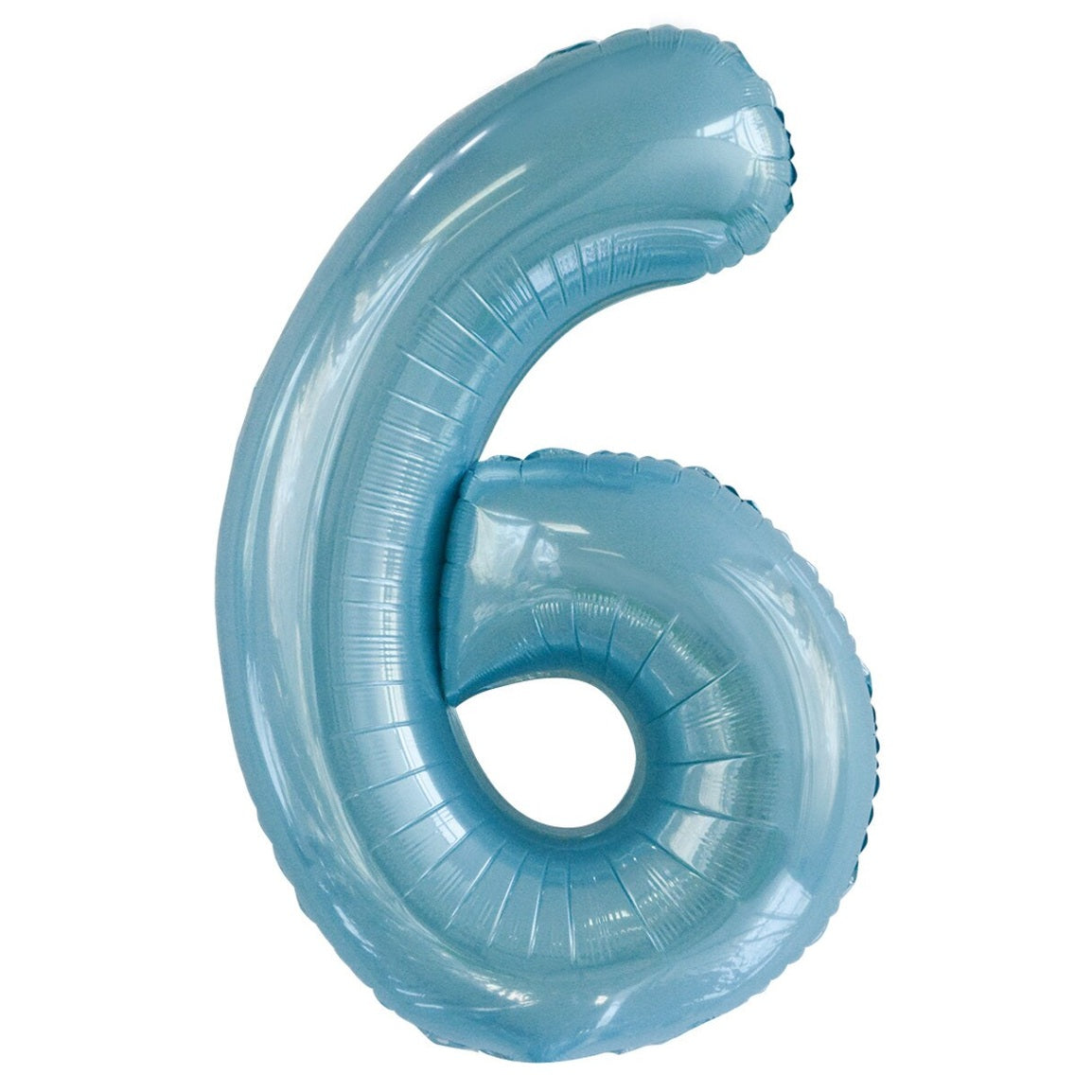 Number 6 Light Blue Foil Balloon-86cm