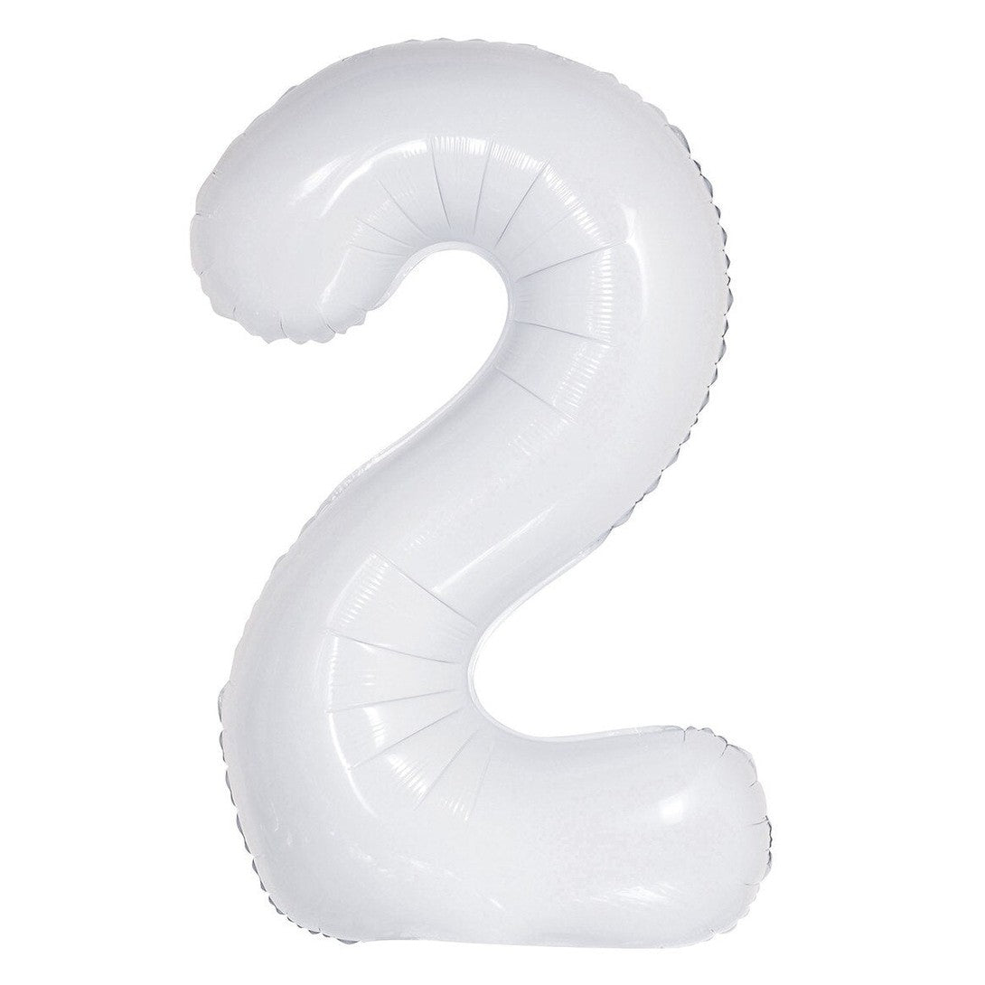 Number 2 White Foil Balloon – 86cm