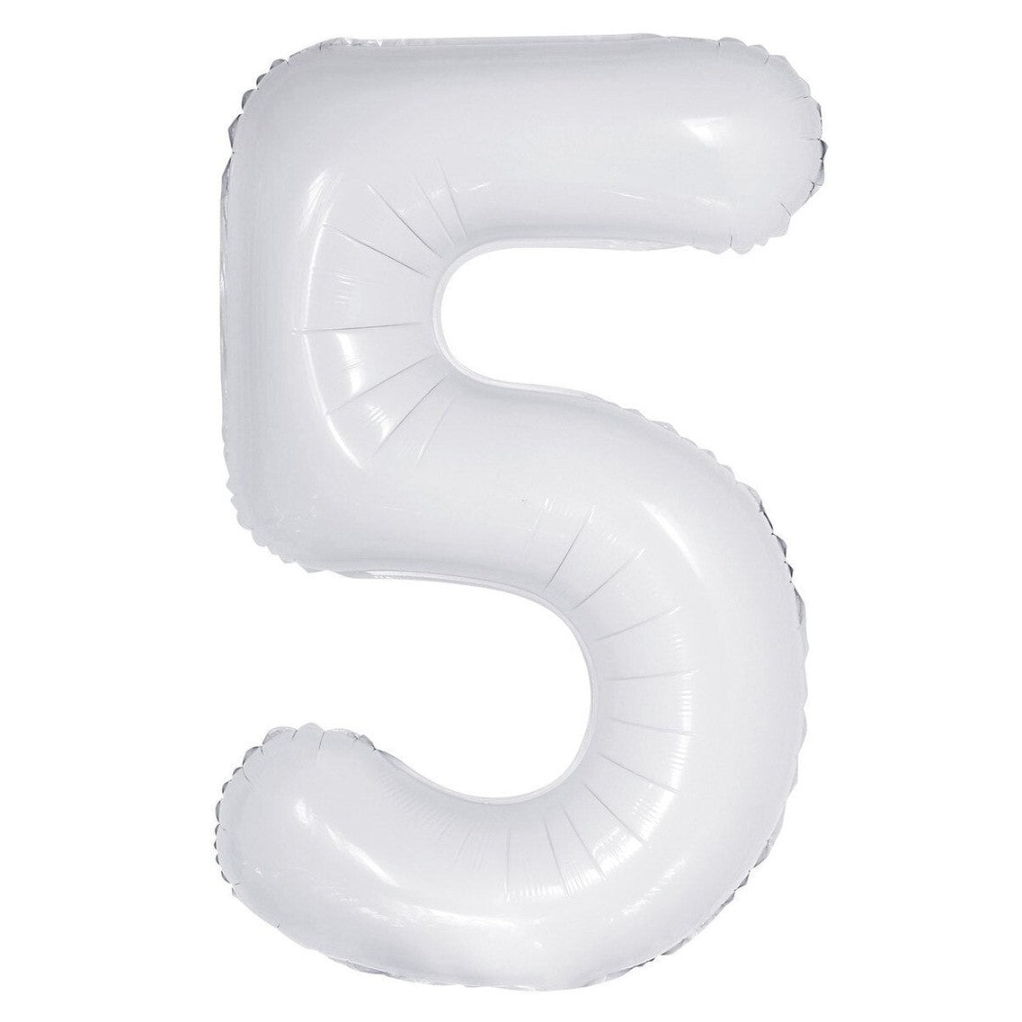 Number 5 White Foil Balloon – 86cm