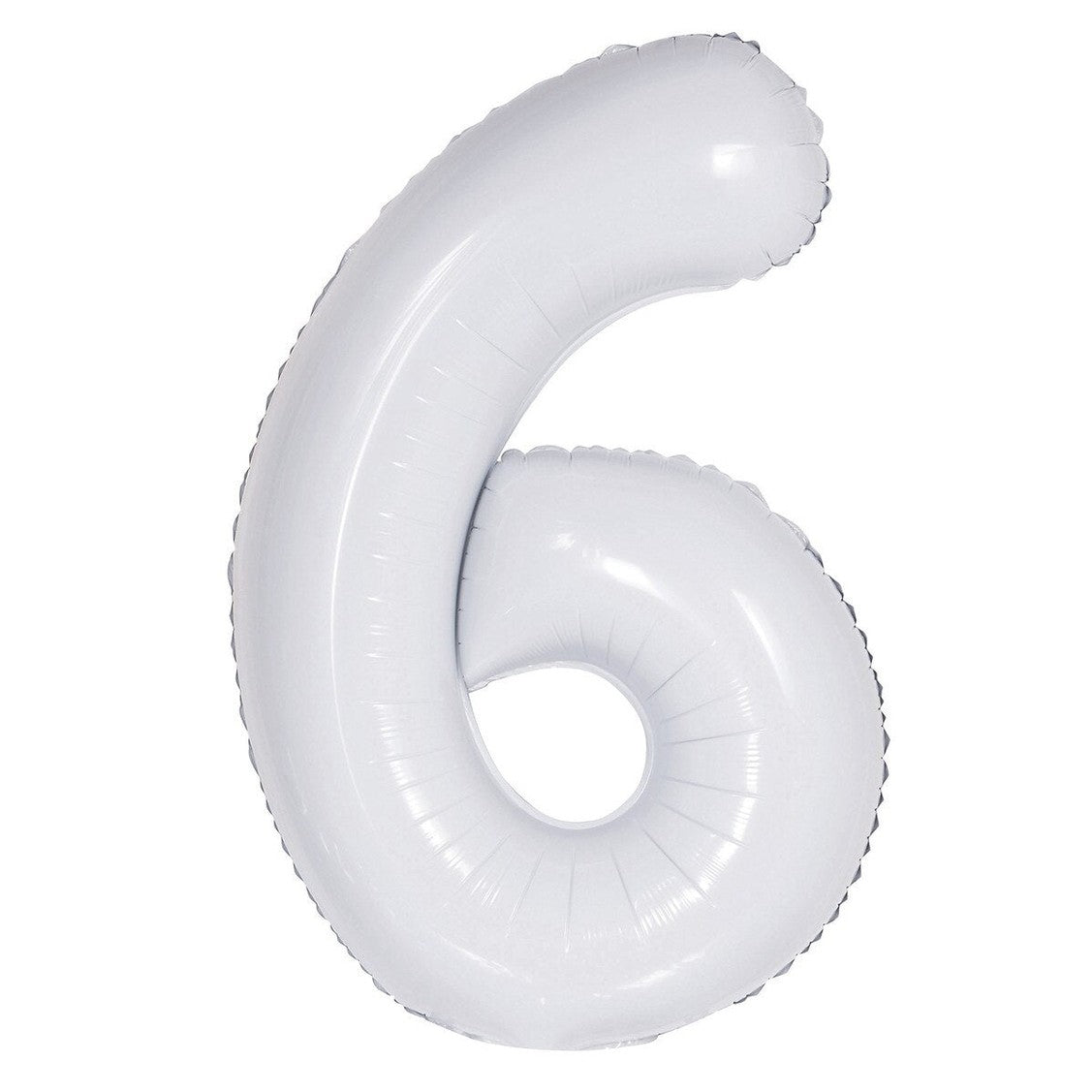Number 6 White Foil Balloon – 86cm