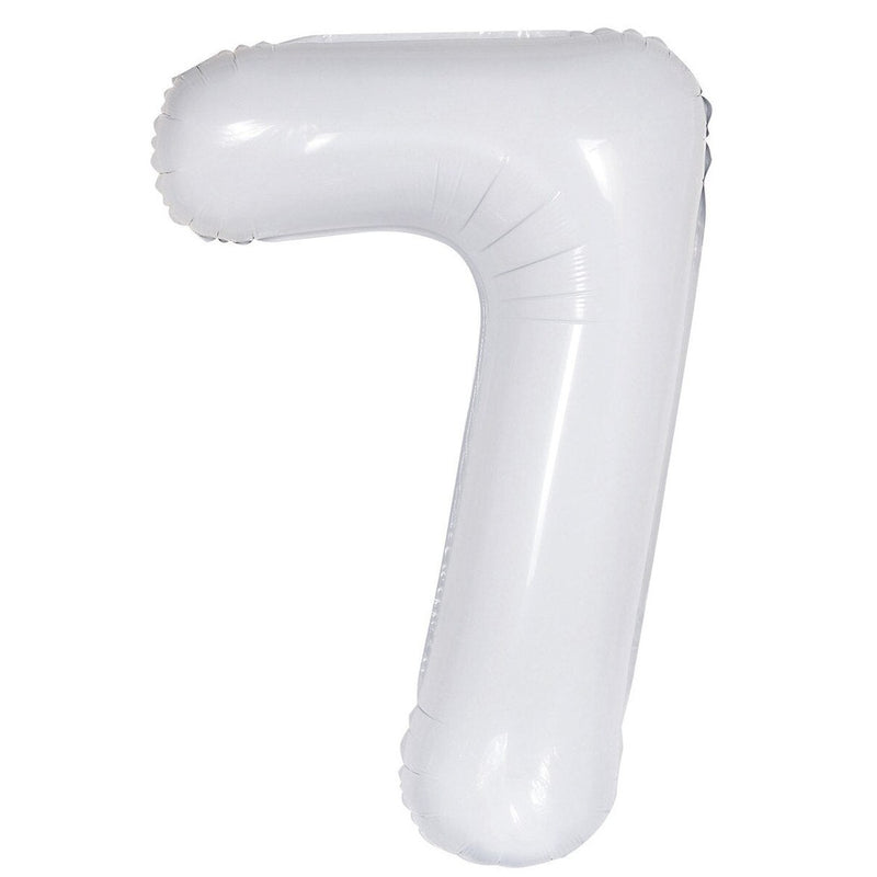 Number 7 White Foil Balloon – 86cm