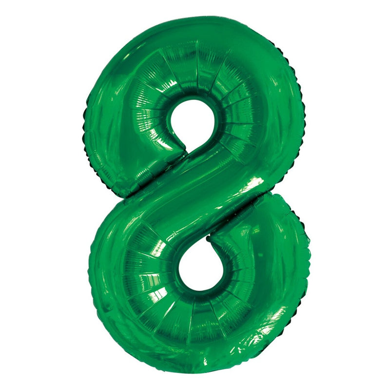 Number 8 Green Foil Balloon – 86cm