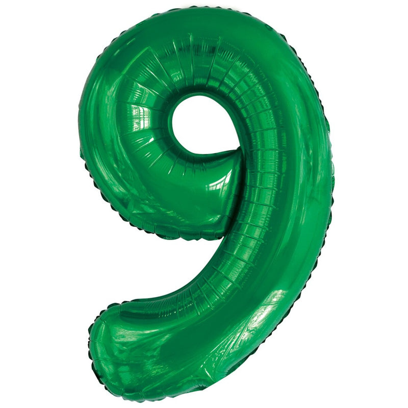 Number 9 Green Foil Balloon – 86cm
