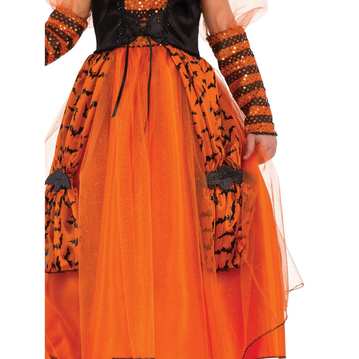 Black and Orange Sparkle Witch Costume Size Xs for Girls with Accessories