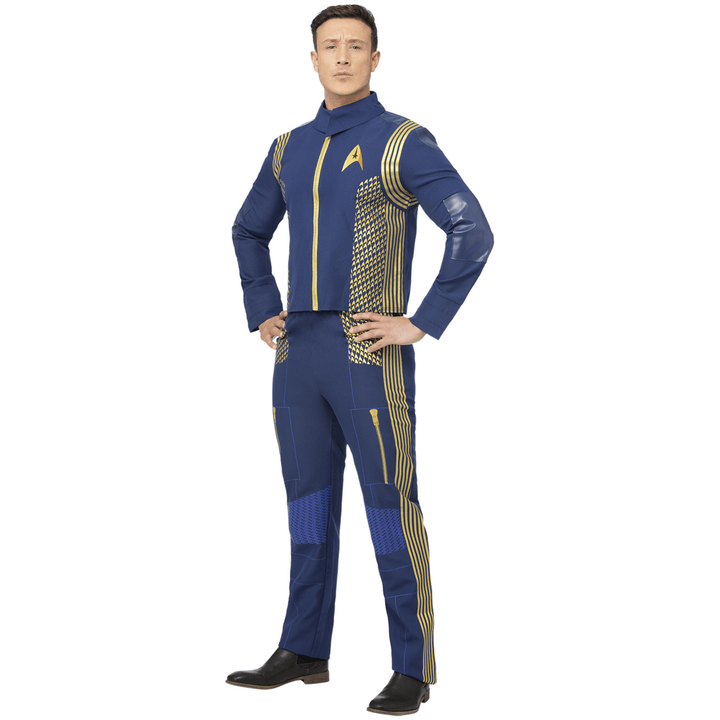 Star Trek Discovery Command Uniform in gold and black with insignia and piping details