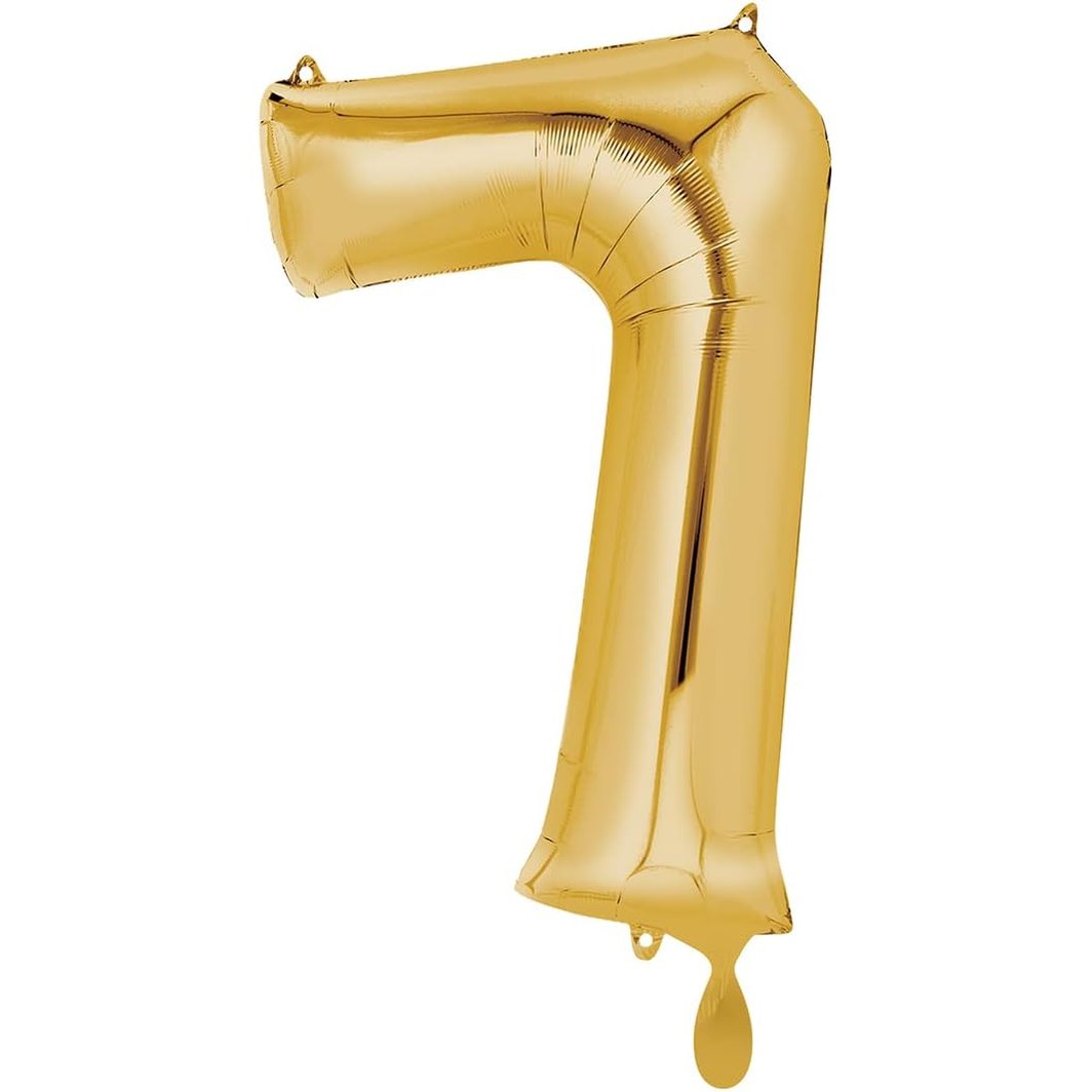 Gold Number 7 Foil Balloon 66cm