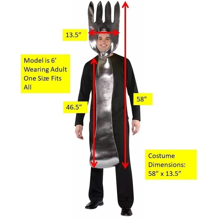 Giant Fork Adult Costume Tunic with Headpiece