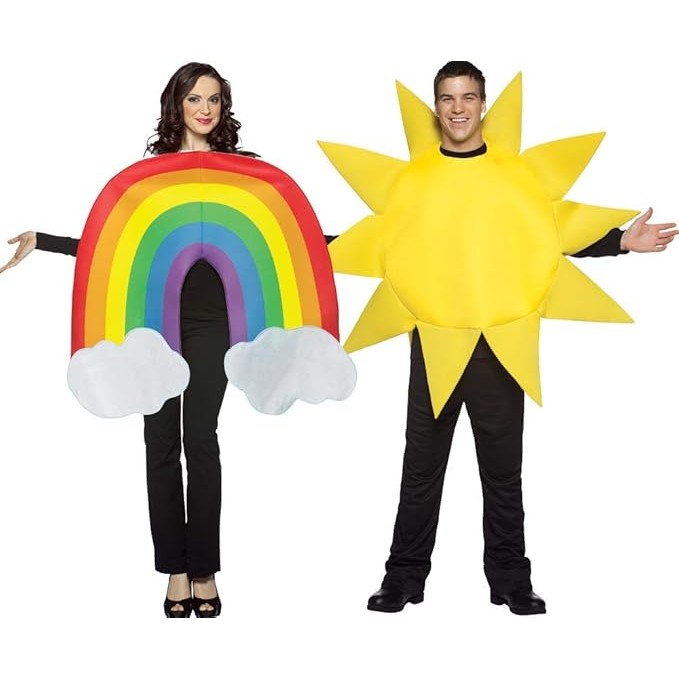 Sun & Rainbow Couples Adult Costume Set