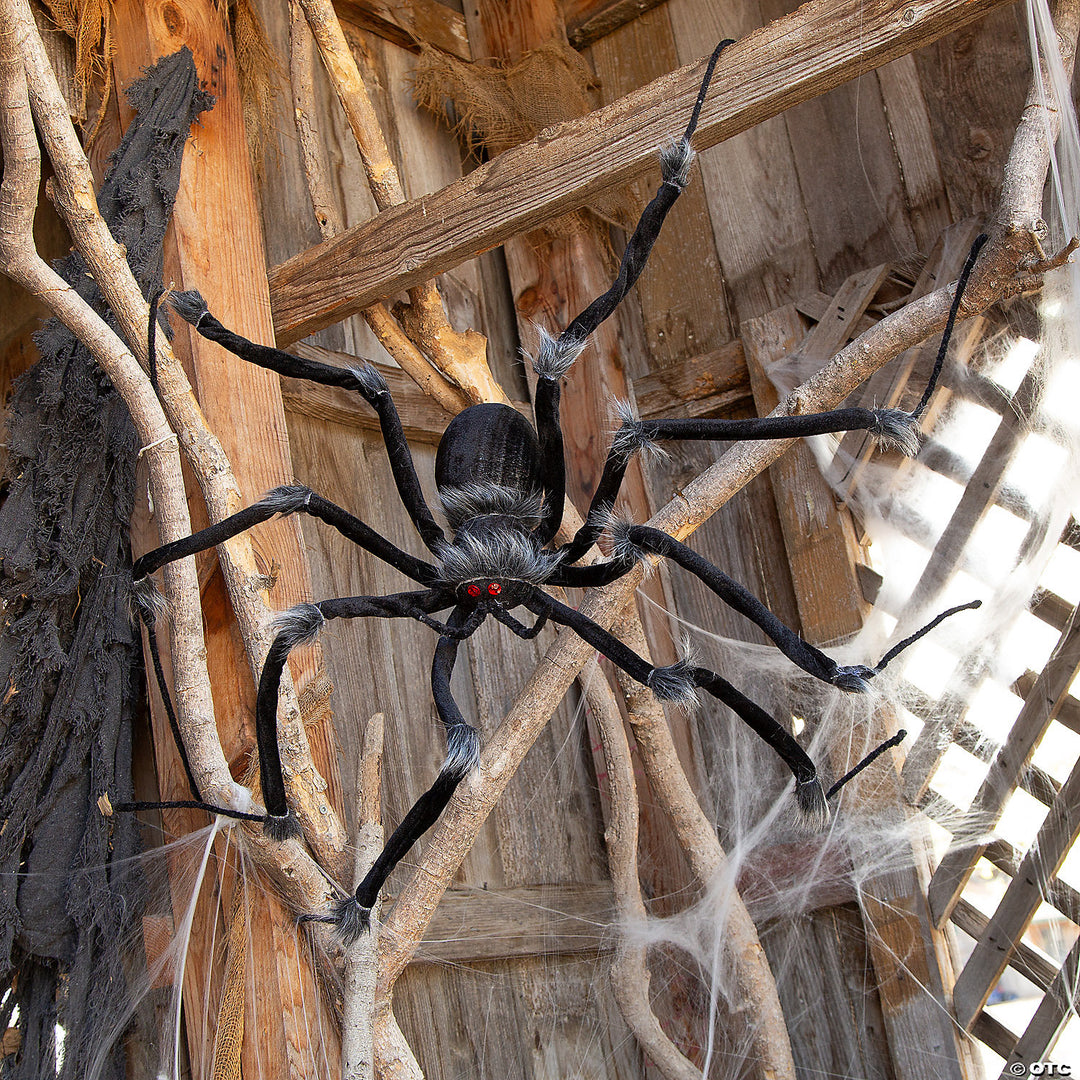 Poseable Hairy Joints Black Wolf Spider figurine with realistic features and poseability