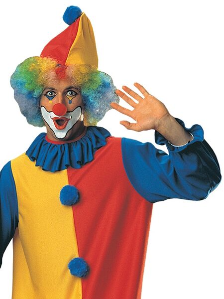 Clown Costume Adult  Colourful Jumpsuit & Hat Outfit
