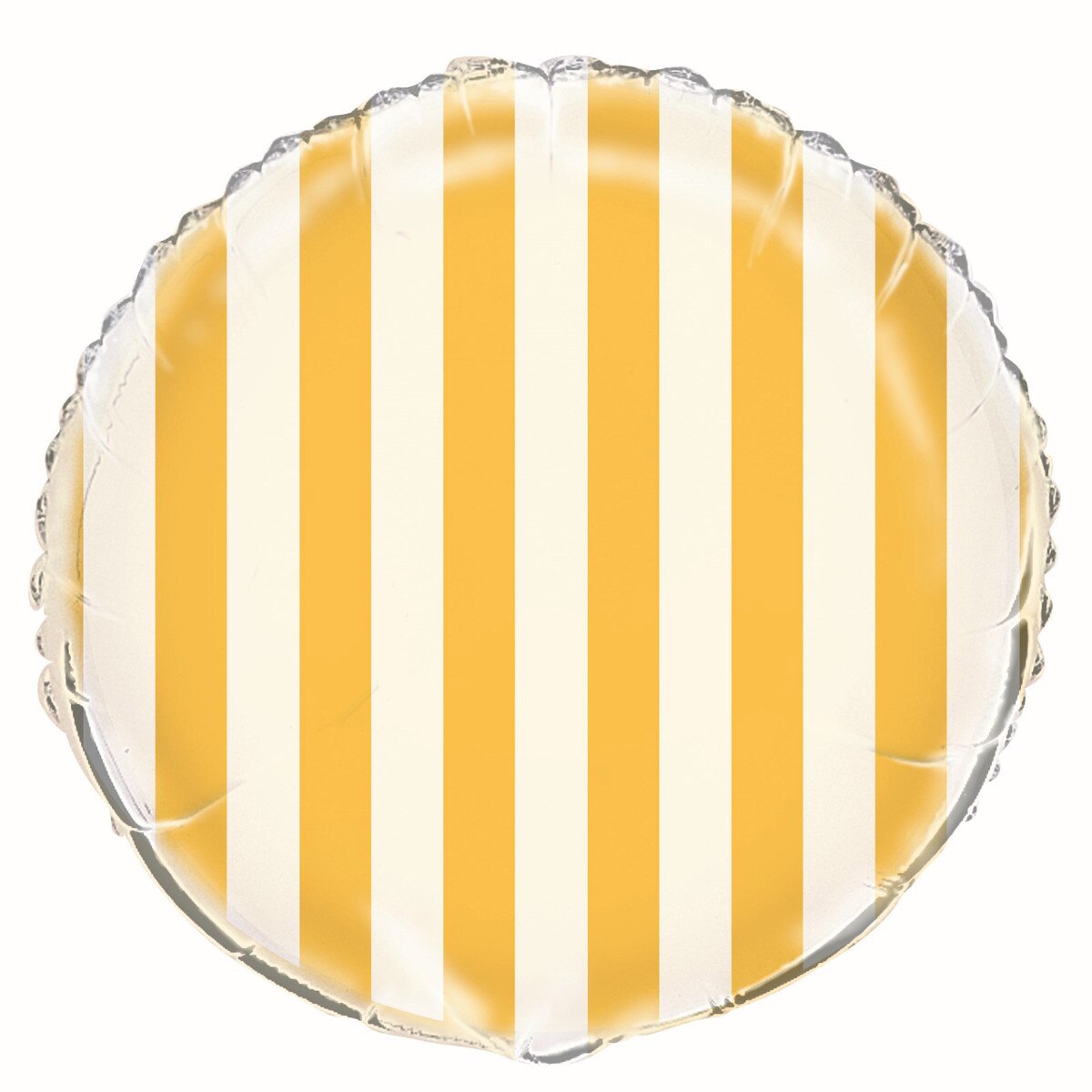 Yellow Striped Round Foil Balloon 45cm