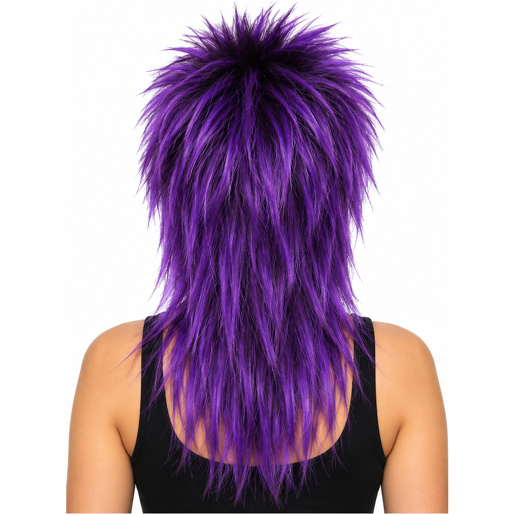 Purple Punker Costume Wig