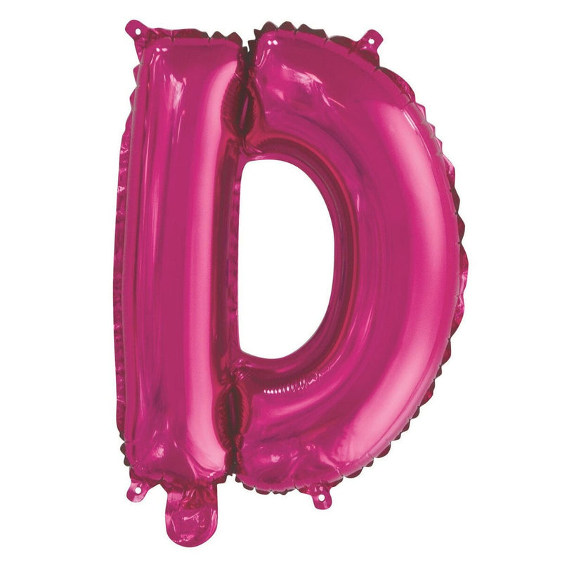 Hot Pink Letter D Foil Balloon - 35cm