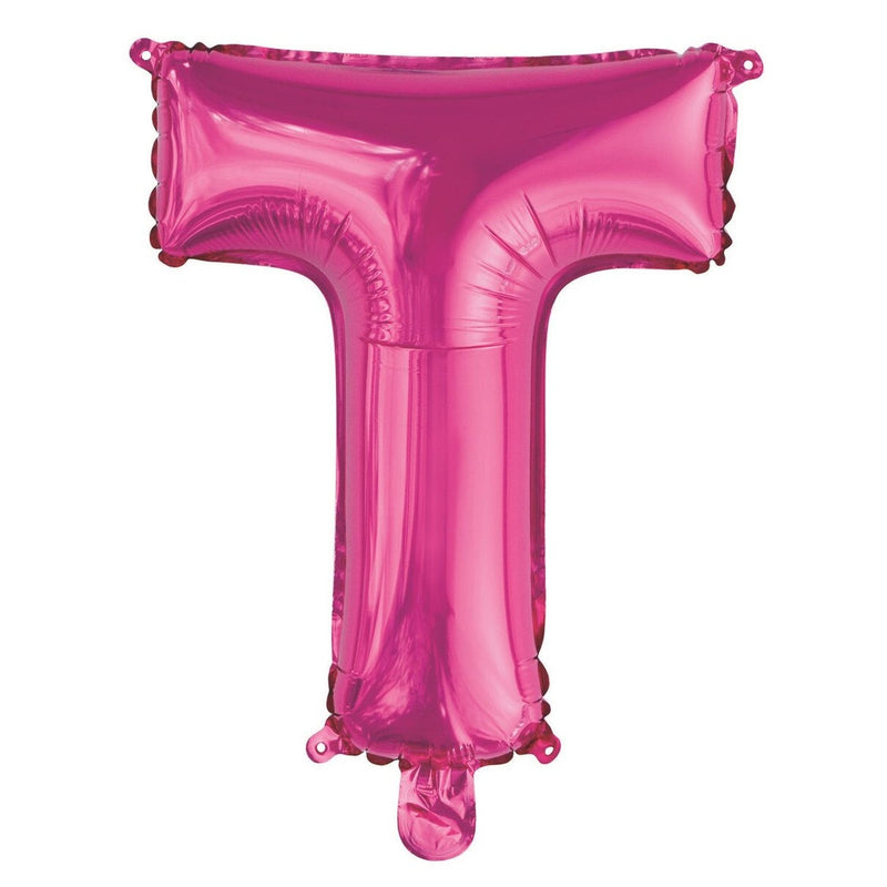 Hot Pink Letter T Foil Balloon-35cm