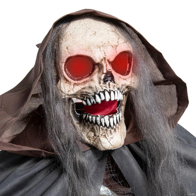 5 Ft. 6" Animated Light-Up Standing Talking Skeleton Reaper with Lantern