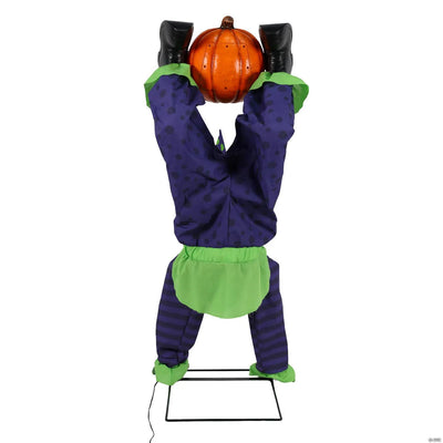 5 Ft. Animated Light-Up Upside-Down Clown with Jack-O'-Lantern