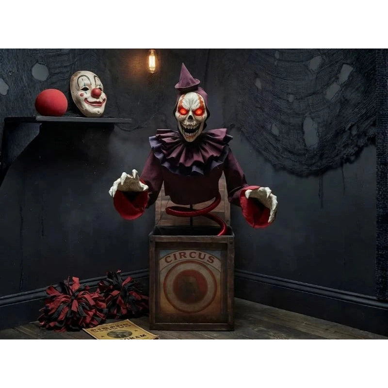 5 Ft. Skeleton Clown Mechanical Jack-in-the-Box