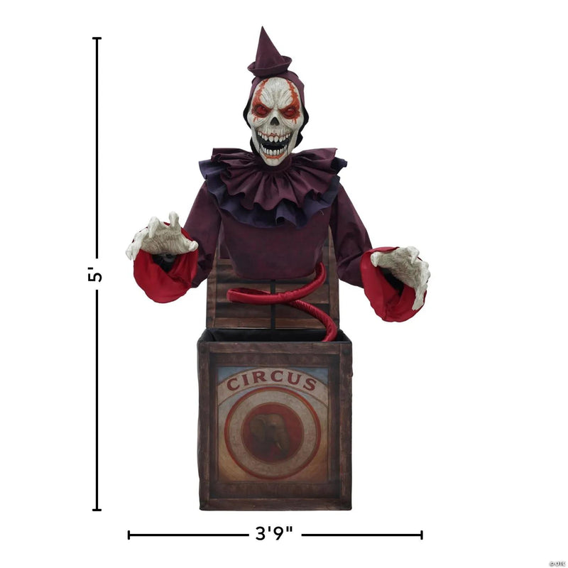 5 Ft. Skeleton Clown Mechanical Jack-in-the-Box
