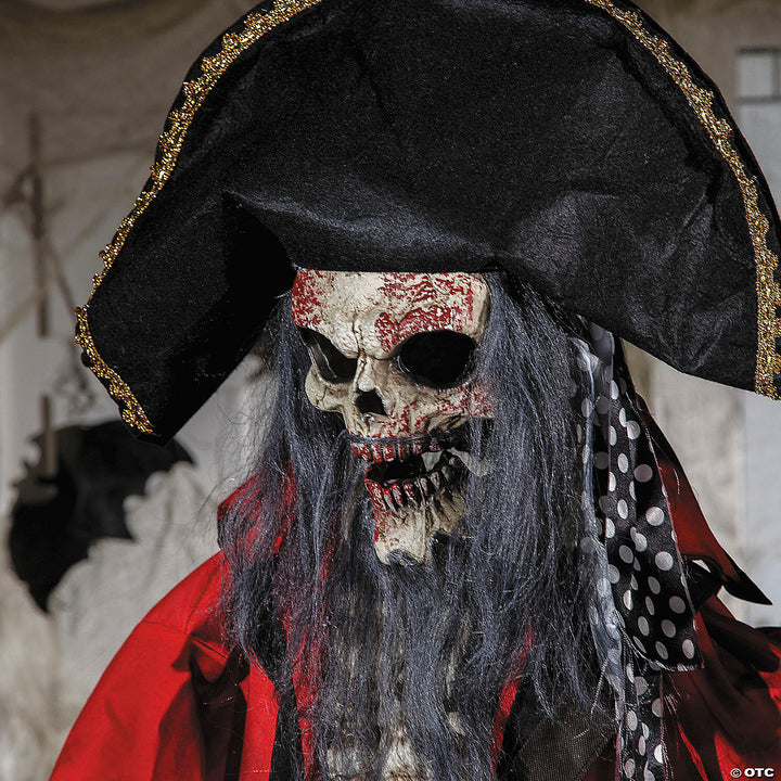 Realistic 6 Ft Pirate Skeleton Animated Prop for Halloween Decor