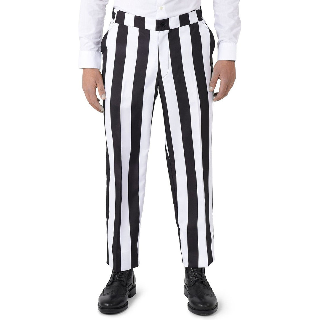 Beetlejuice White Stripes Men Costume - Halloween outfit with black and white stripes