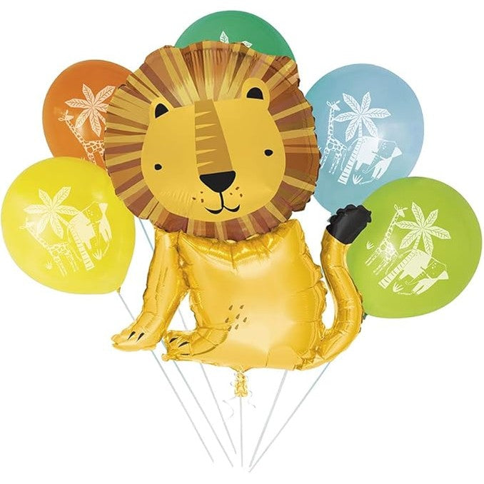 Safari Animal Balloon Pack – Lion Foil & Latex Balloons
